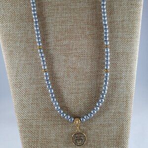 Hand Crafted Hematite Necklace with Zodiac Charm Unisex-“Cancer” Charm